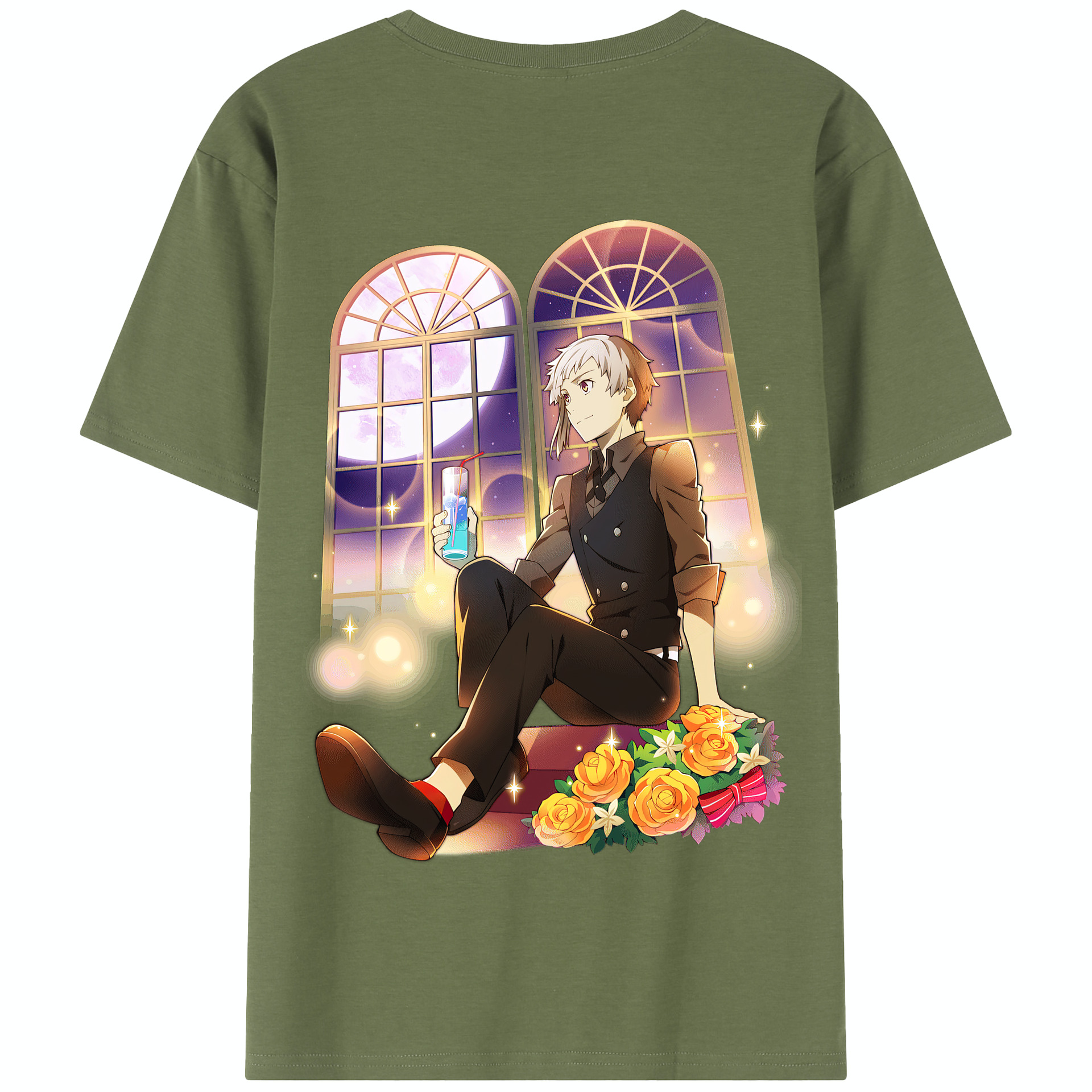 （画像用） 文豪ストレイドッグス Bungo Stray Dogs 綿100％半袖Tシャツ（背面プリント）